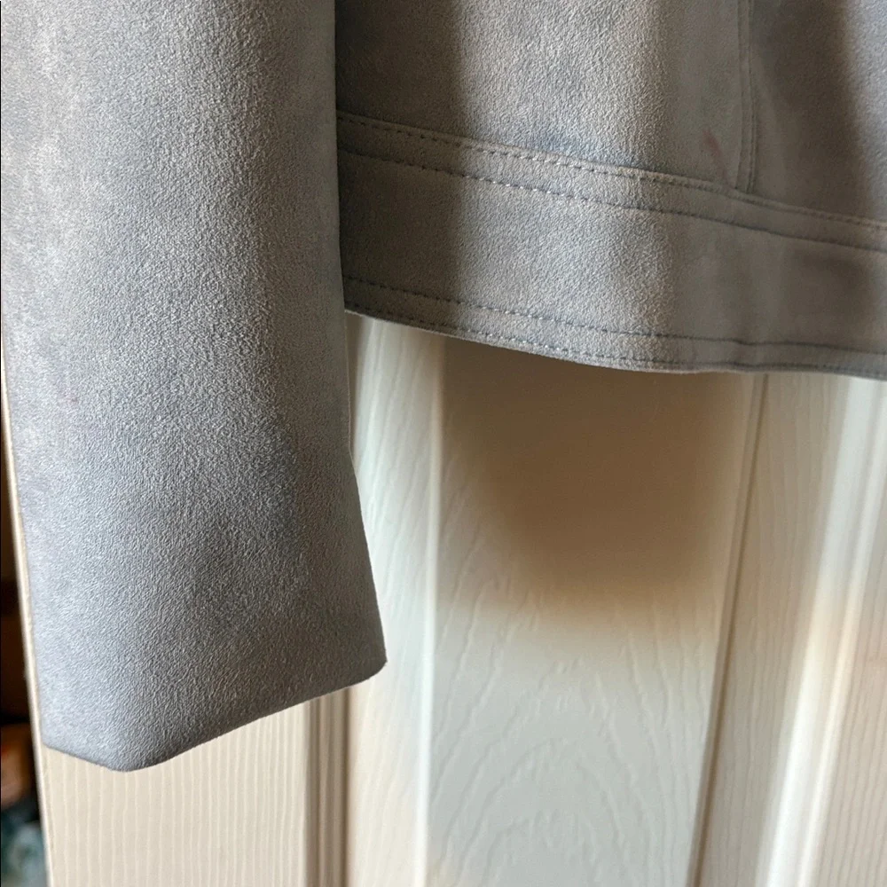 Philosophy Light Blue Faux Suede Leather Open Jacket size L